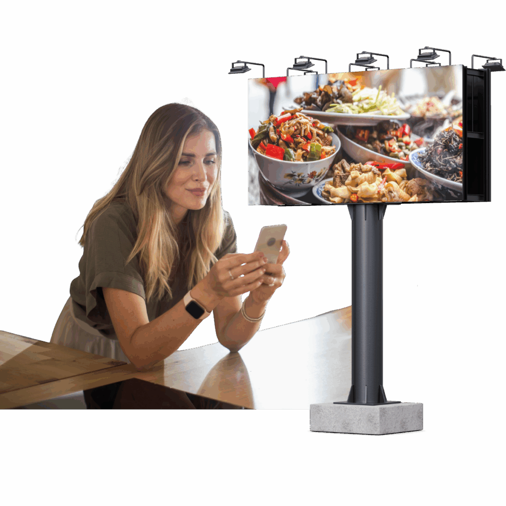 female customer ordering food from restaurant custom branded mobile app